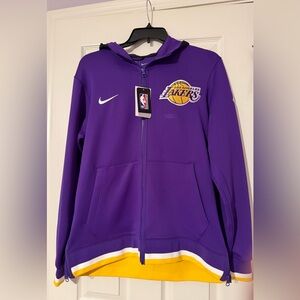 NWT Nike NBA 75 Los Angeles LA Lakers Showtime Dri-Fit Purple Hoodie Jacket